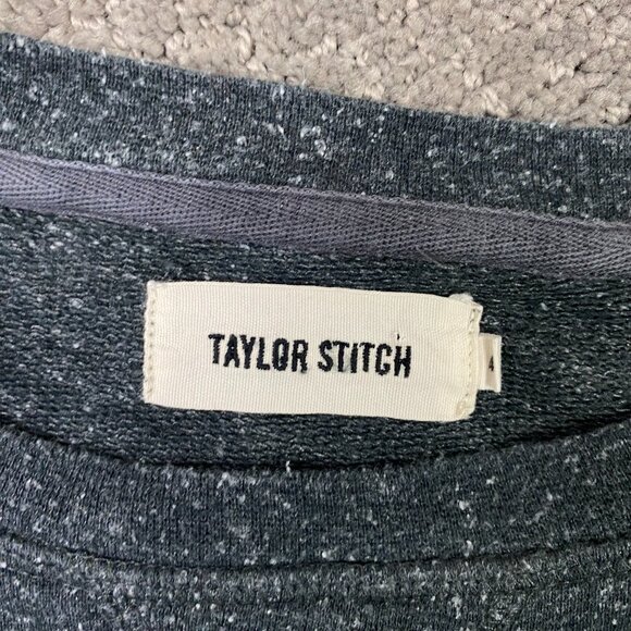 Taylor Stitch Sweater Raglan Sweatshirt Men's 42 Fits Medium Gray Speckled - Picture 4 of 12